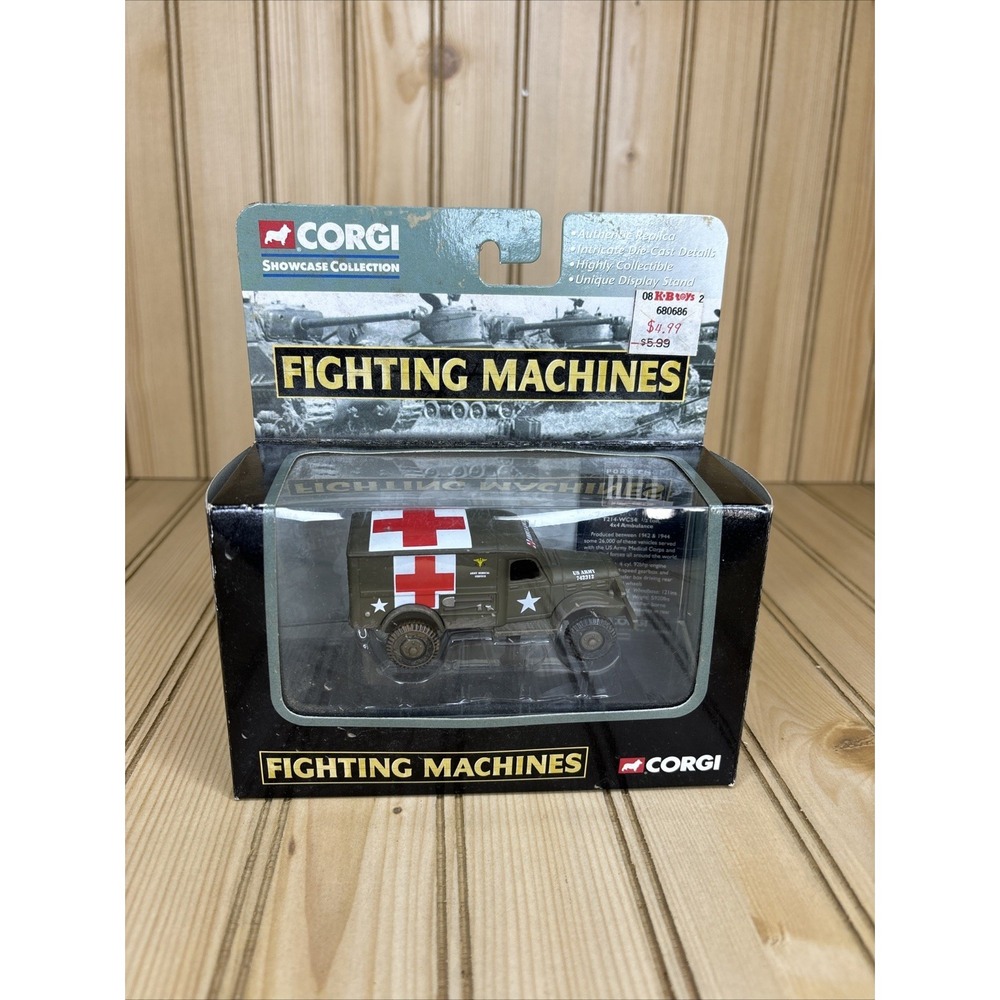 2002 Corgi Fighting Machines Pork Chop Hill T214-WC54 1/2 Ton 4x4 Ambulance NIB